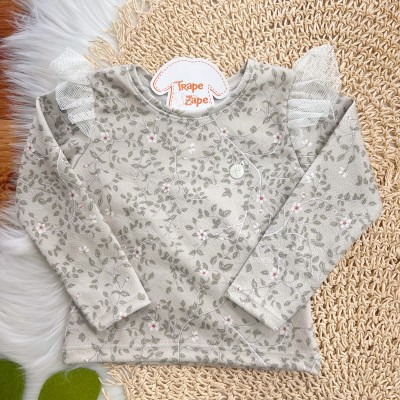 Conj. Blusa Manga Longa Floral e Calça Anarruga - Verde